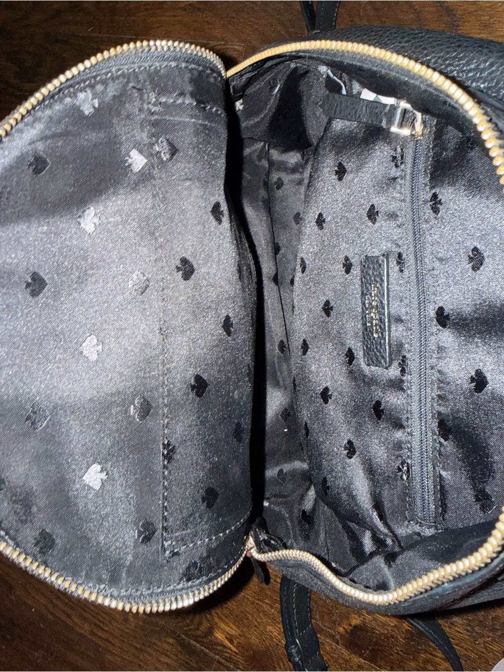 kate spade black pebbled leather mini backpack with gold logo - Picture 6 of 6